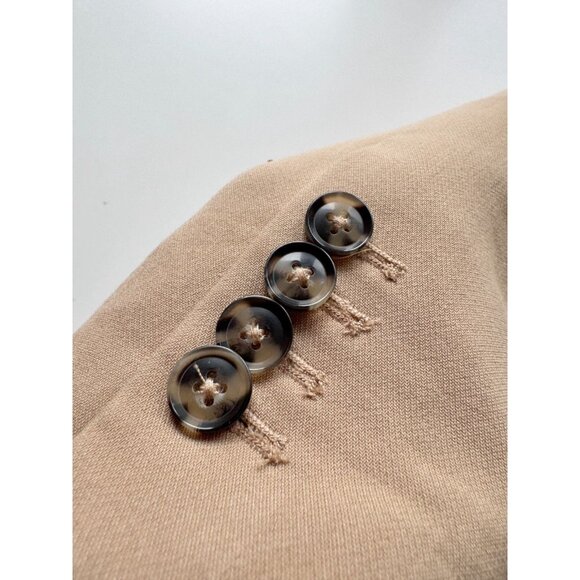 ZARA Camel Tan Polyester Suiting Oversized Relaxed Blazer Suit Jacket, Size L - Picture 10 of 16